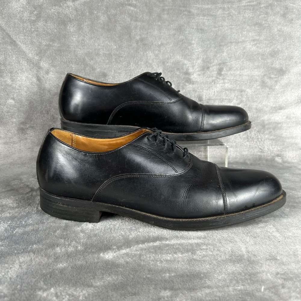 Florsheim Comfortech Mens 10 D Black Leather Cap Toe Oxford Dress Shoes 20398